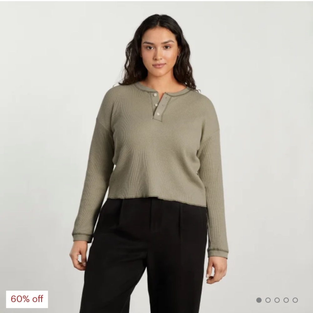 Everlane waffle knit Henley shirt